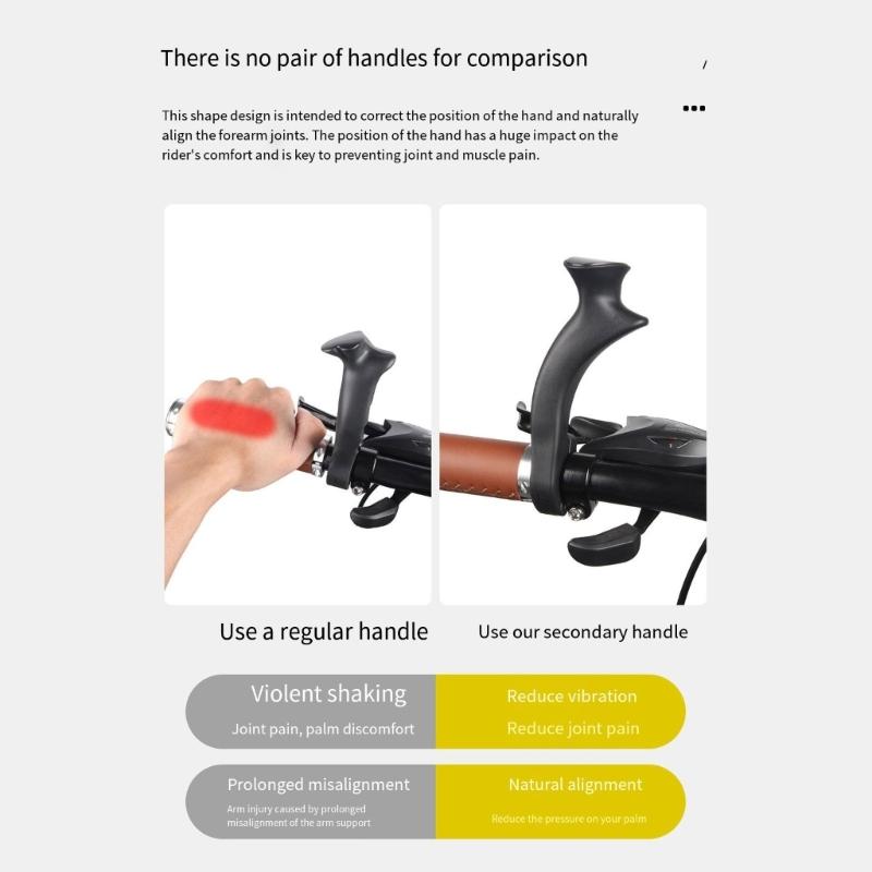 Light Weight Nonslip Bike Handle Extenders Mountain Bike Deputy Handle Replacement Plastic Handle Bar Ends Grip