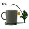 Tea Bag Organizer for Mug Fishing Friends Holder, Cute Resin Teabag String Keeper, Whimsical Animal Garden Decor Decor, Fun Kitchen Counter Accessory,