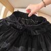 European Cotton Velvet Lace-Trimmed A-line Mini Skirt with Elastic Waist for Autumn & Winter