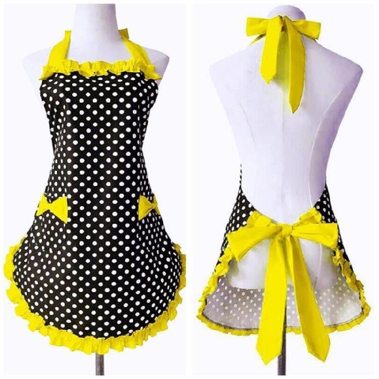 Women's Cake Apron Fashion Bowknot Apron for Women Girls Retro Kitchen Cooking Apron with Pockets Mother's Day Gifts