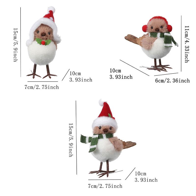 1pc Foam Birds Cute Christmas Friend Gifts Xmas Tree Home Garden Decor Pendants with Scarf