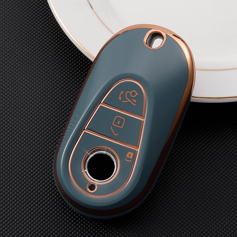 

Новый чехол для ключей из ТПУ для Mercedes Benz 2021 C/S Class W223 W206 S350L S400L S450L S500L, защитные аксессуары Key Case серый
