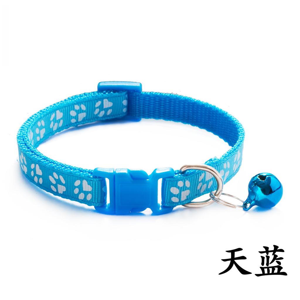 Pet Patch Colorful Collar Puppy and Cat Collar Cat Collar with Paw Print and Bell Cat Buckle Collar