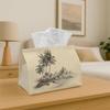 1pc Tissue Box Holder Featuring a Tropical Island Scene with Palm Trees And Mountains In The Backdrop - A Versatile Napkin Dispenser Suitable for Home