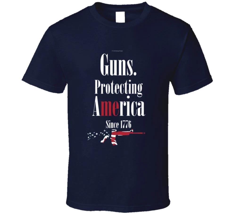 

Guns Protecting Me America Since 1776 Gun Right 2a Gift T Shirt L