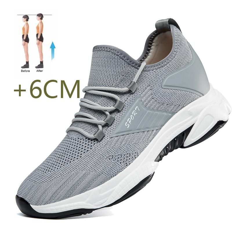 Fashion Spring New Men Elevator Shoes Height Increase Sneakers for Men Casual Insole 6cm Mesh Breathable Shoes Taller Male Sports 37-43