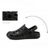 WTEMPO Summer Men's Sandals Hollow Flat Heel Adjustable Buckle Soft Thick Sole Non-slip Wear-resistant Quick Dry Wading Leisure Trend Beach Slippers