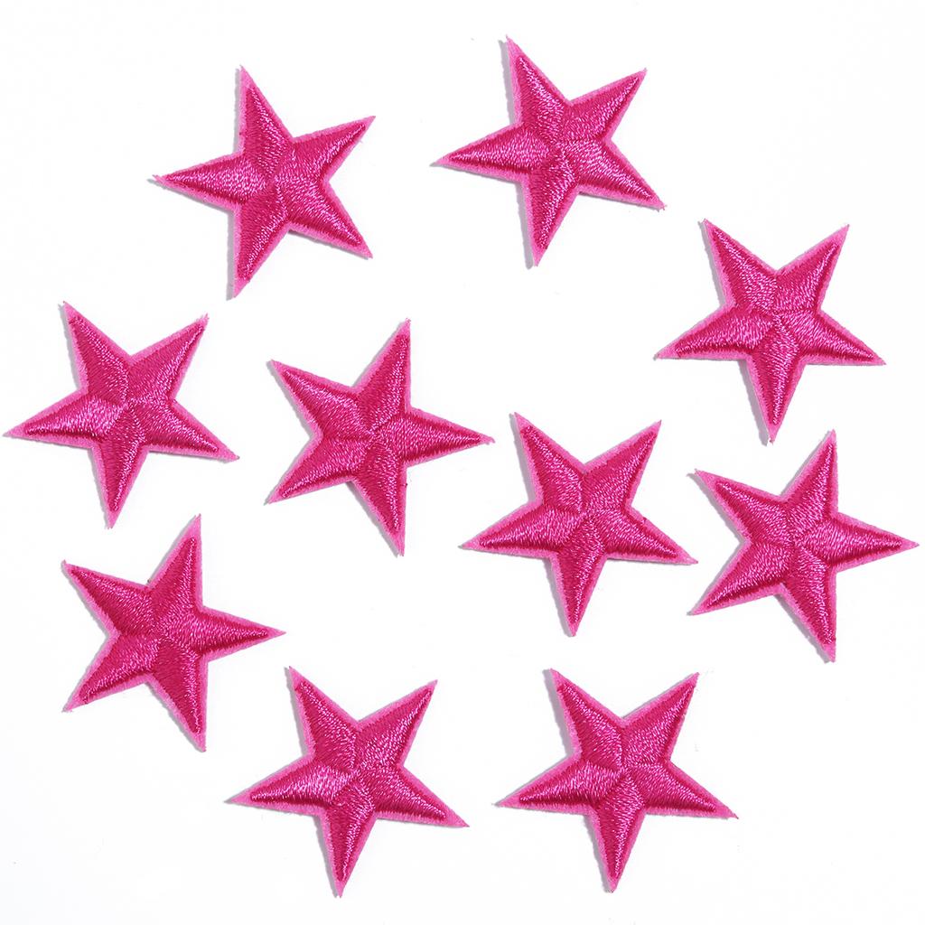 10 sztuk 3cm Małe Mini Gwiazdki Haftowane Naszywki do Prasowania na Ubrania DIY Ubrania Pentagramy Aplikacje Czarno-Białe Złote Paski z Naklejkami