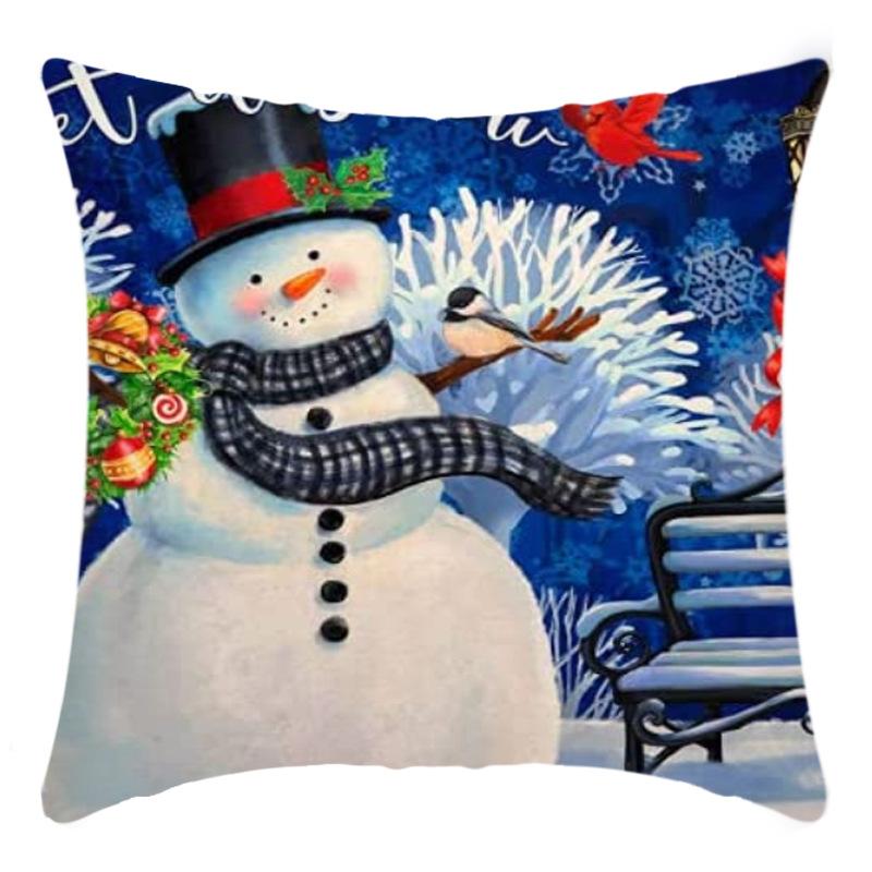 New Christmas Santa Claus Pillowcase Home Sofa Cushion Car Cushion Cartoon Christmas Pillowcase
