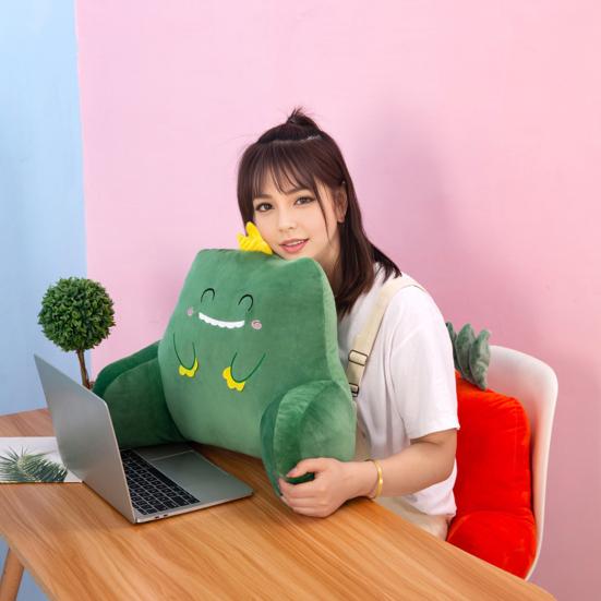 Waist Cushion with Arm Support Cartoon Plush Throw Pillow Stuffed Waist Pillow Back Cushion for Sofa Bed Couch Office Chair
