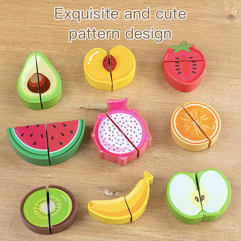 Simulation Kitchen Pretend Toy Wooden Classic Game Montessori Educational Toy For Children Kids Gift Cutting Fruit Vegetable Set