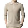 Men's 2025 Winter Jacquard Knit Half-Zip Sweater - Casual & Warm Style for Middle-Aged