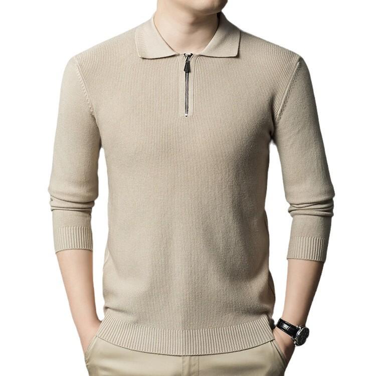 Men's 2025 Winter Jacquard Knit Half-Zip Sweater - Casual & Warm Style for Middle-Aged