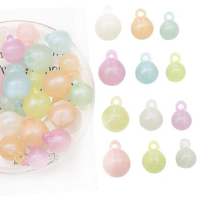 10-20Pcs Acrylic Colorful Round Beads Hanging Hole Loose Spacer Beads Charms For Jewelry Making DIY Necklace Bracelet Keychain Crafts