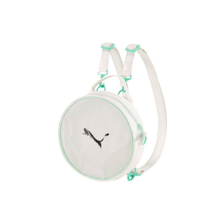 Puma Retro Round Logo Pattern Backpack Women Backpack White 07719301 White