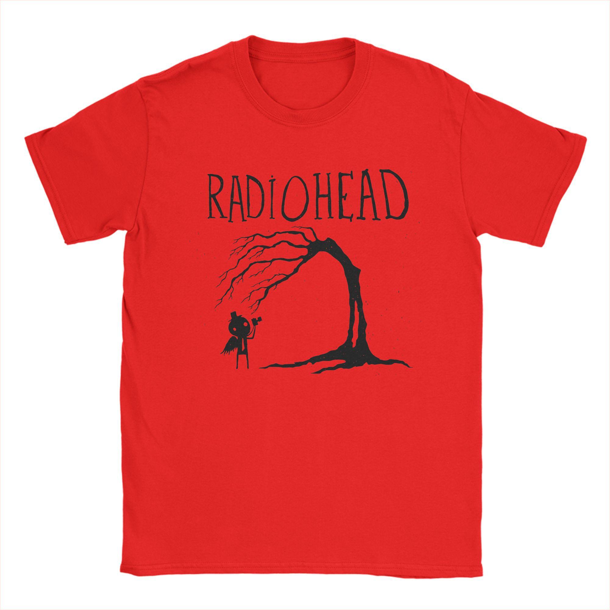 

Мужские футболки с дизайном ангела Radiohead, винтажная футболка из 100% хлопка, с круглым вырезом и коротким рукавом, оригинальная одежда S