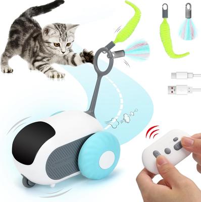 Akıllı Kedi Oyuncağı 2 Mod Otomatik Hareketli Uzaktan Kumandalı Oyuncak Araba Kediler Köpekler Etkileşimli Oynayan Yavru Kedi Eğitimi Evcil Hayvan Malzemeleri