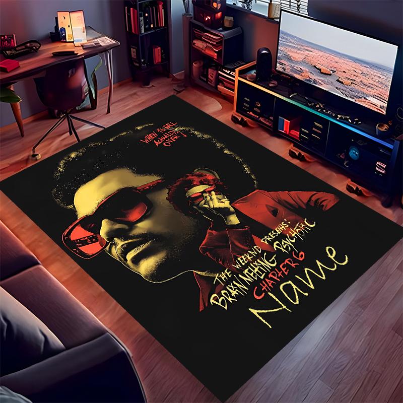 Custom Personalization The Weeknd Print Area Rug - Soft, Washable Non-Slip Indoor Mat,Living Room,Home&Office Decorative Rug