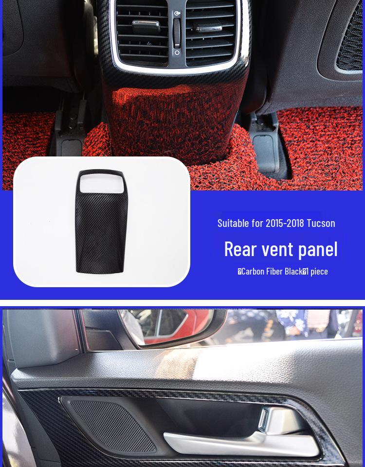 Carbon Fiber Texture Interior Stickers for Hyundai Tucson 16-20: Central Control & Gear Shift Air Outlets