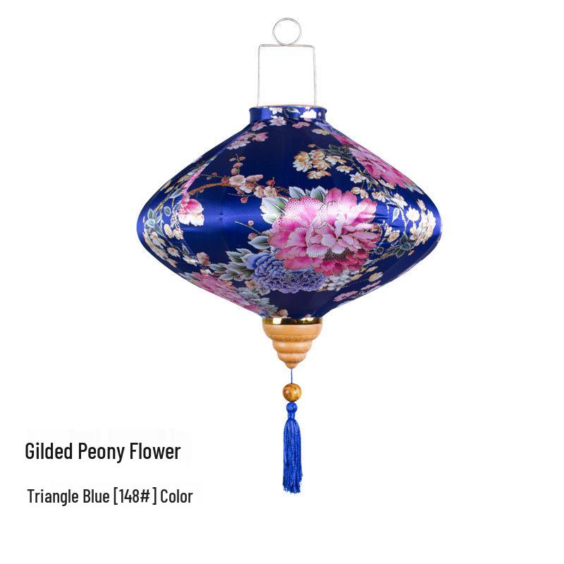 Gold-Edged Peony Palace Lantern - Chinese Style for New Year, Spring Festival, Weddings, Outdoor, or Housewarming Decor