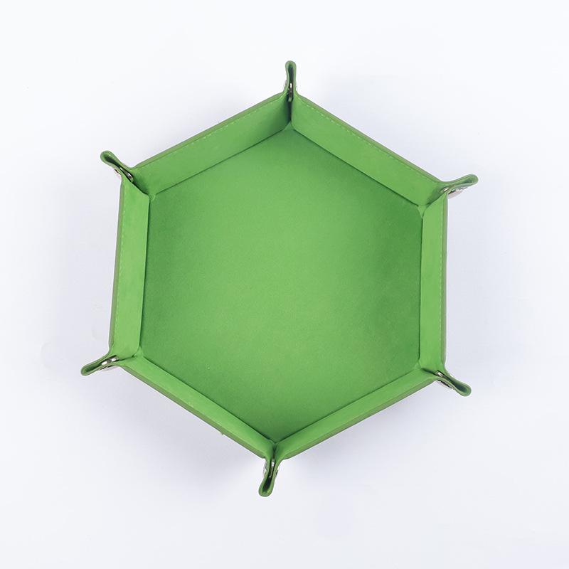 Hexagonal Velvet Foldable Dice and Storage Tray