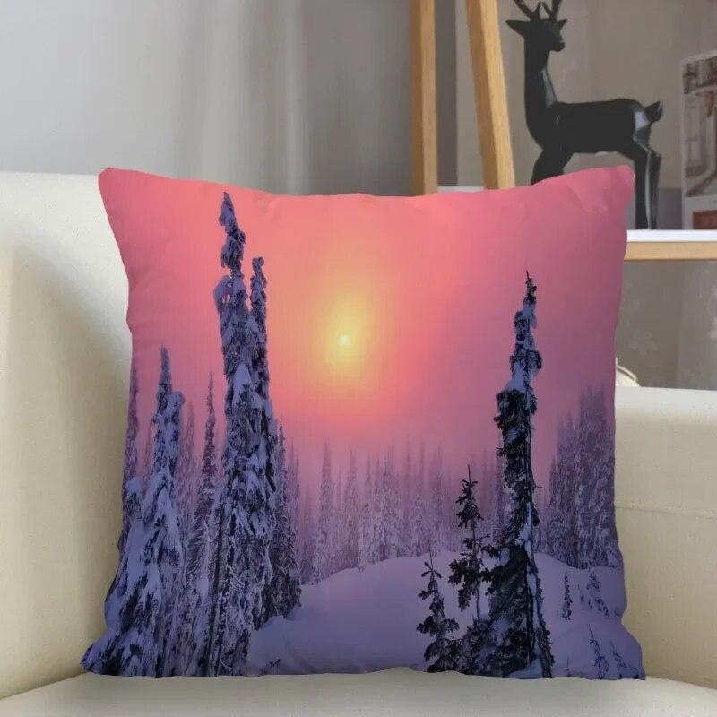 Snow Pillowcase Square  Zipper