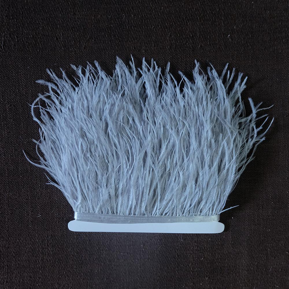 

8-10 см Тканевая отделка из страусиных перьев Аксессуары для одежды Цветная ткань из страусиных перьев светло-серый