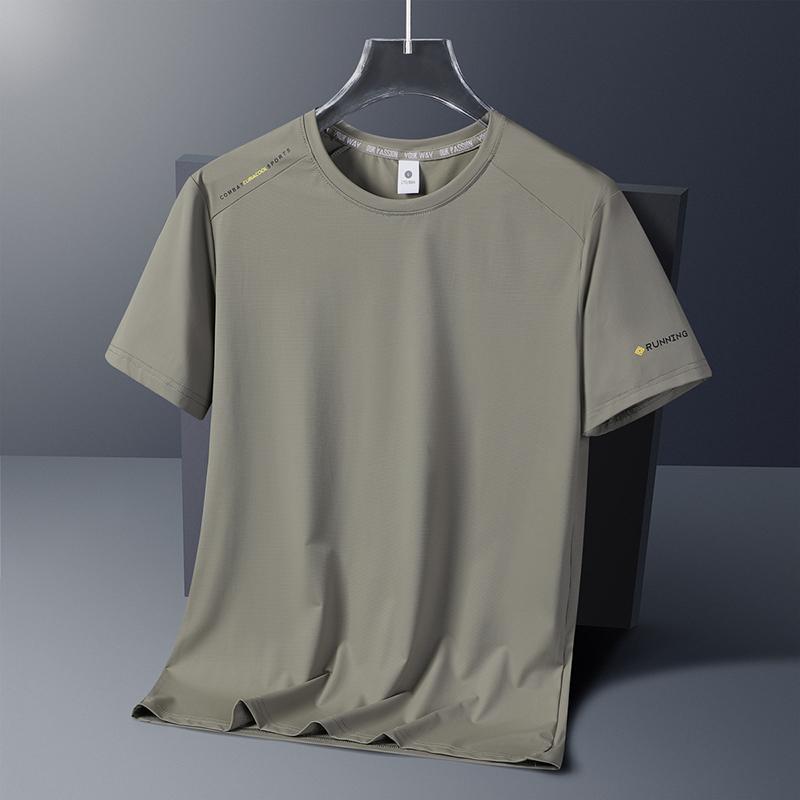 Men's Light Grey Quick-Dry Short Sleeve Sports T-Shirt