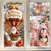 Removable Festive Wall Art Christmas Window Clings, Cute Snowman Santa Penguin Reindeer Stickers for Decals Glass, Reusable Holiday Static PVC