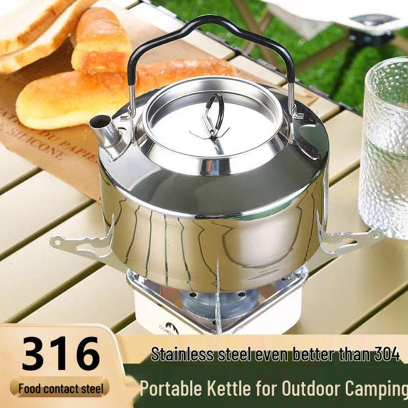 316 Stainless Steel Outdoor Camping Kettle for Tea Making