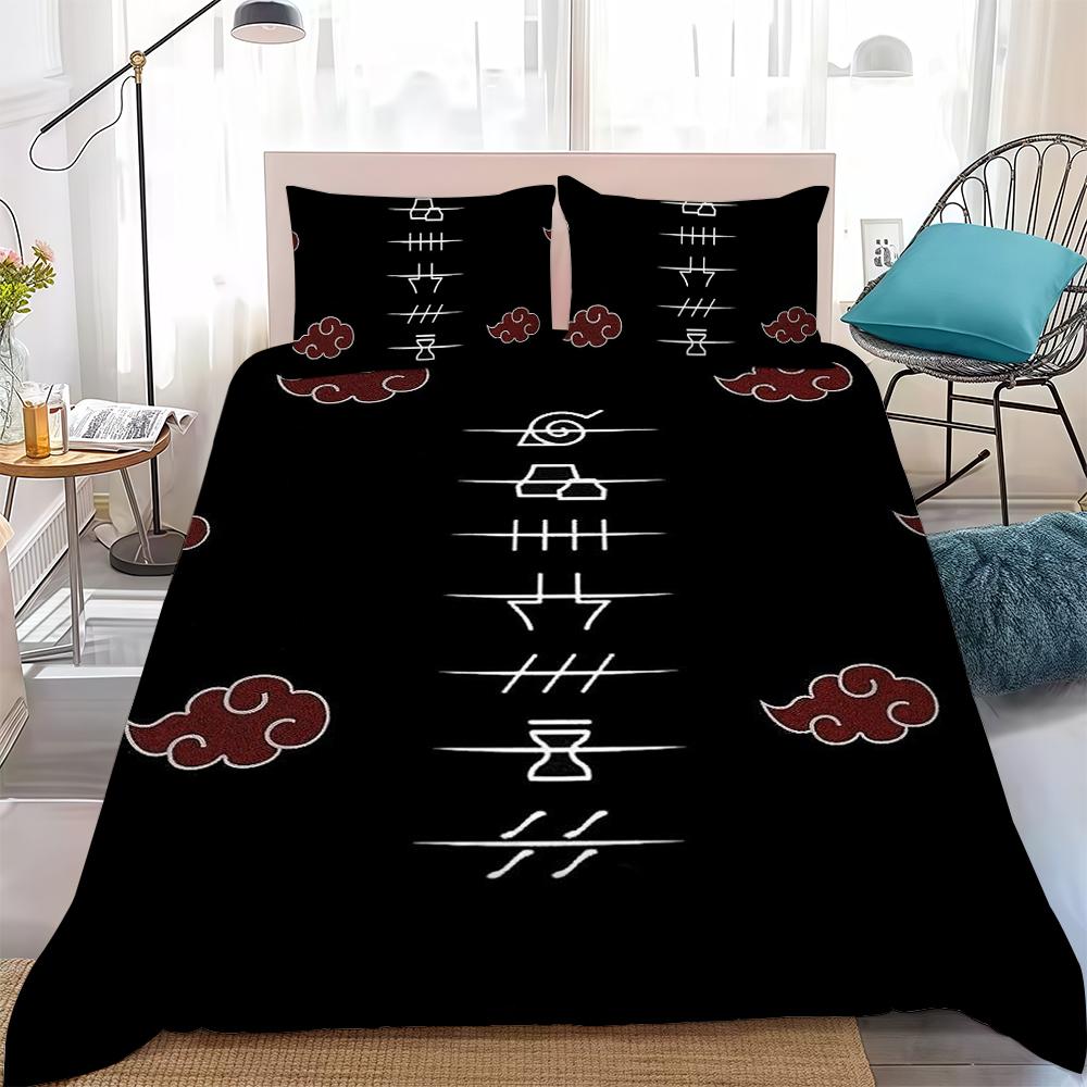 Logo A-Akatsuki Duvet Cover Set Home Style Bedding Soft Laundry Cotton Bed 3 Piece Set Student Dormitory Gift