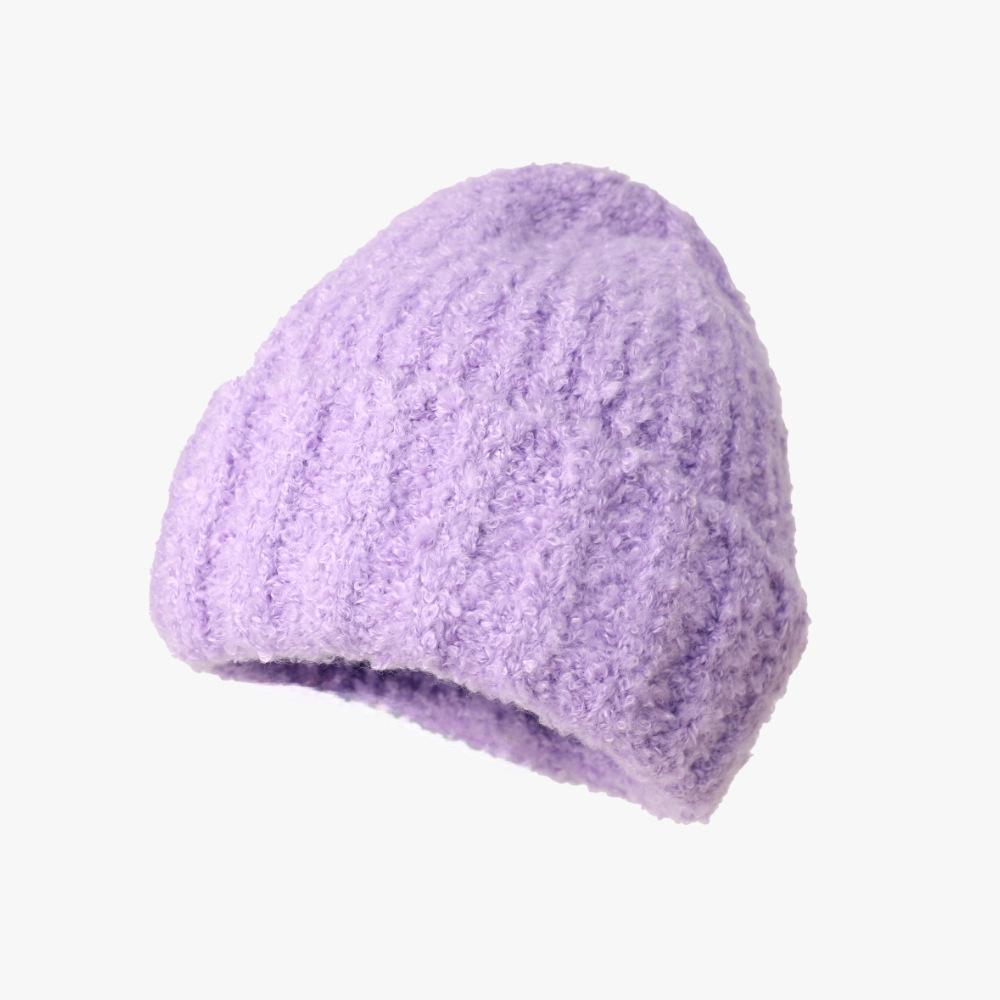 Korean Version of Women's Wool Hat Fashionable and Versatile  Big Head  Ear Protection  Cold Cold Hat  Solid Color Simple Hat