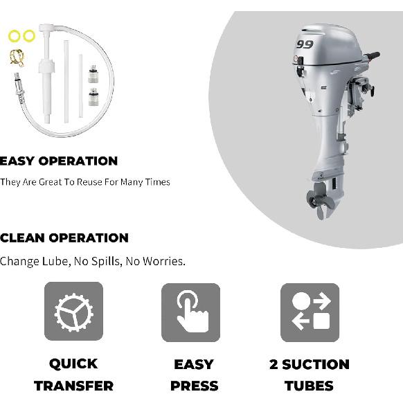 Boat Lower Unit Gear Lube Oil Pump Compatible With Mercury Yamaha Honda Suzuki Evinrude Marine Outboard And MerCruiser OMC Outdrive