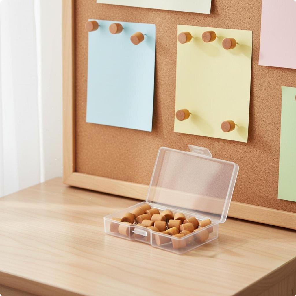 Decorative Drawing Pins Assorted Shapes Wooden Push Easy to Insert Head Thumbtacks for