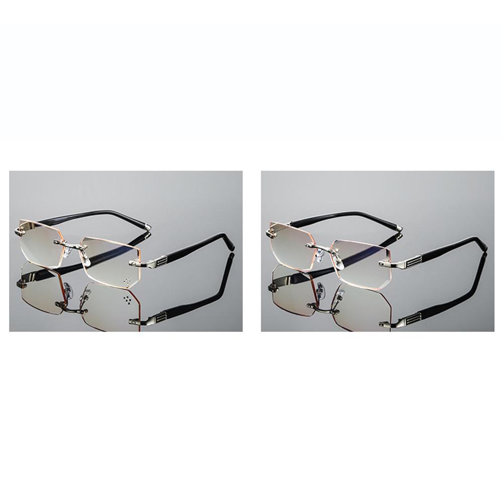 Diamond Cut Reading Glasses Women Men Ultralight Rimless Anti Blu Anti Fatigue +0.75 To +4 High Quality