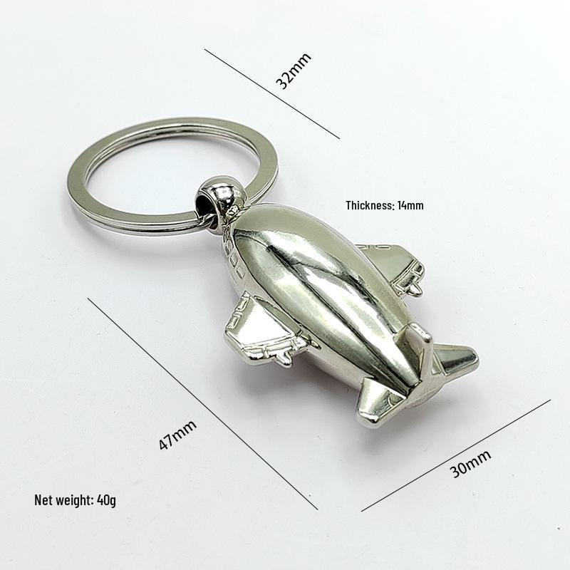 Creative Metal Airplane Keychain - Miniature Engine Pendant & Aviation Gift