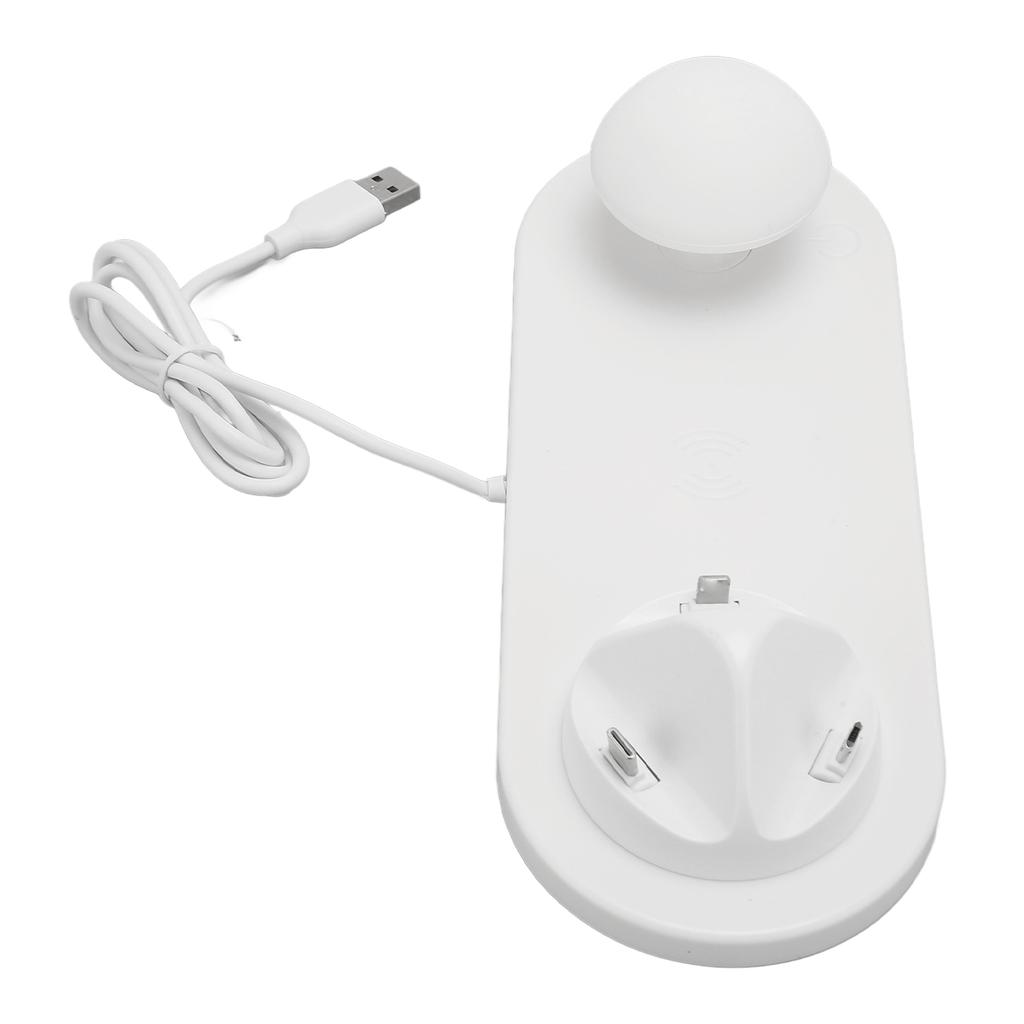 Wireless Charger Station 3 in 1 Fast Charging for Mobile Phone Multi Devices with Mushroom Night