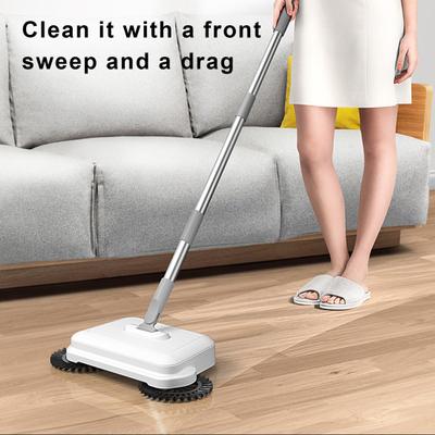 Barredora manual multiusos plegable compacta con movimiento húmedo y limpieza en seco de 360 grados, de 40 pulgadas, de acero inoxidable