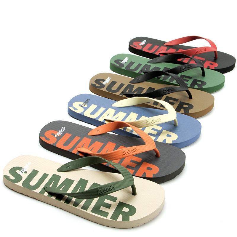 

New slippers men s summer wear non-slip clip-on flip-flops outdoor soft bottom sports and leisure beach sandals L code recommends 44-45 feet світло-синій колір