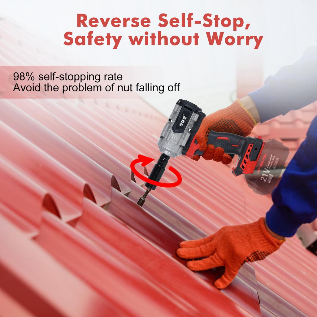 2 in 1 Cordless Impact Wrench Hammer 750Ft lbs (1000N.m) 21V 3000RPM Brushless Electric Impact Wrench with 2 Sockets