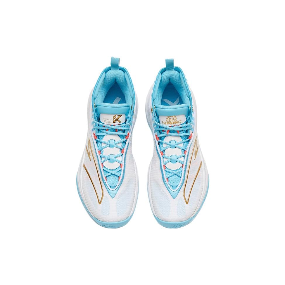 Anta KT8 Sailor Soup Cushioning Anti-Slip And Wear-Resistant High-Top Performance Basketball Shoes White Blue 112321101-4