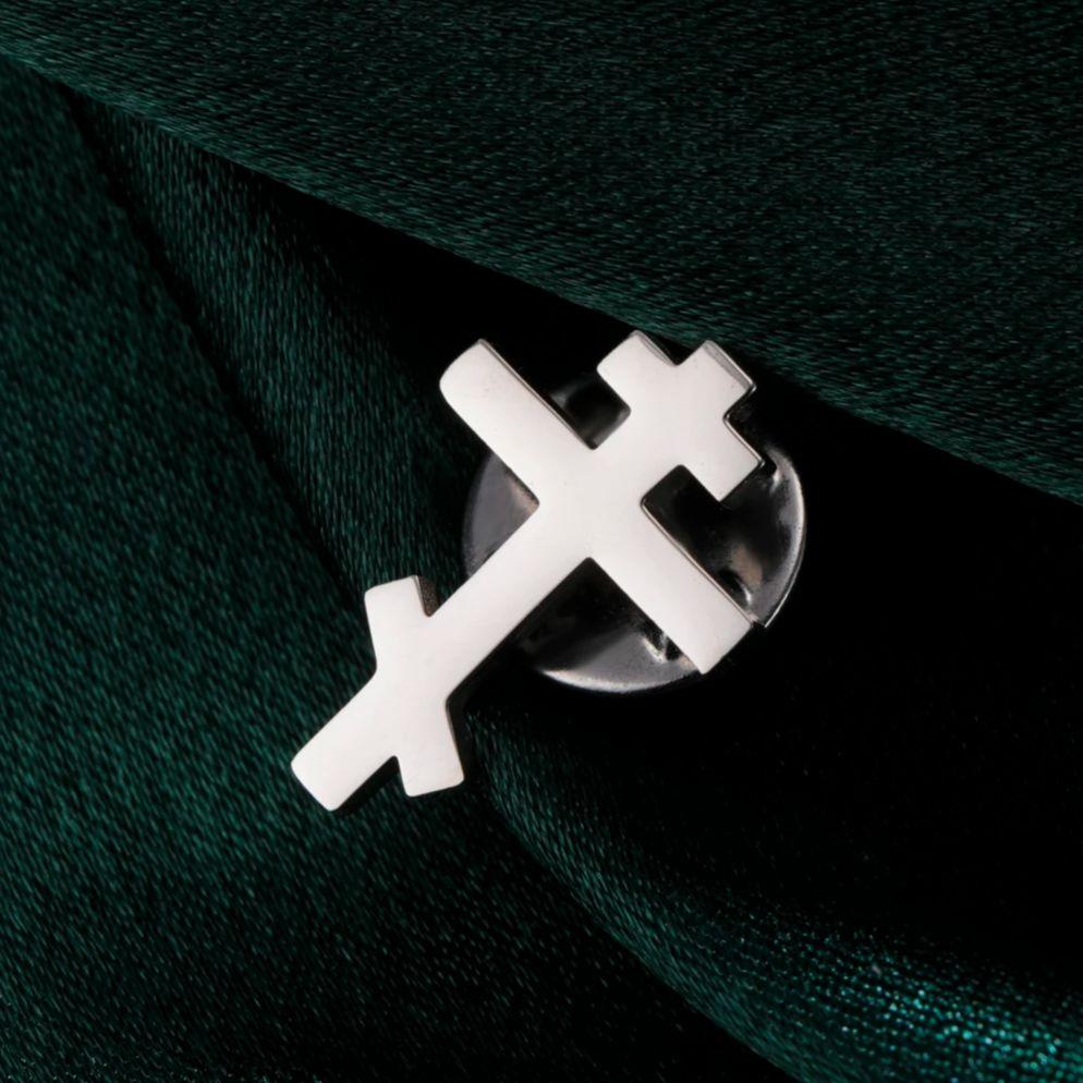 Spilla Croce Ortodossa Teamer Acciaio Inossidabile Spilla Religiosa Cristiana Minimalismo Classico Accessori per Abito Gioiello Regalo 2026 Nuovo