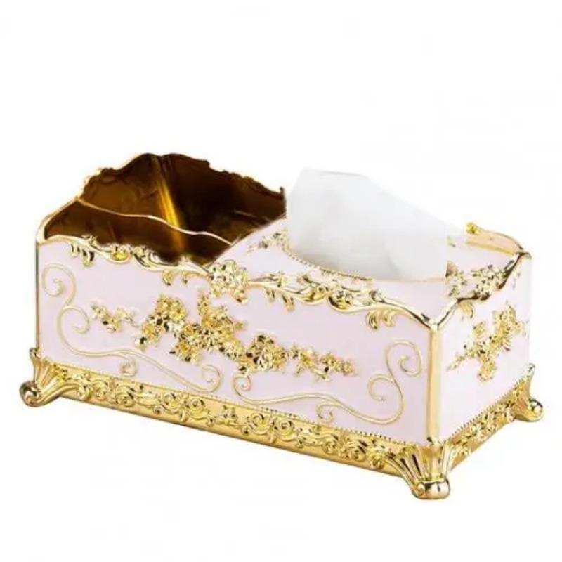 Tissuebox i nordisk stil med lock ABS Lätt lyx präglad design Servettfodral Elegant tissuebox med fjärrkontrollhållare