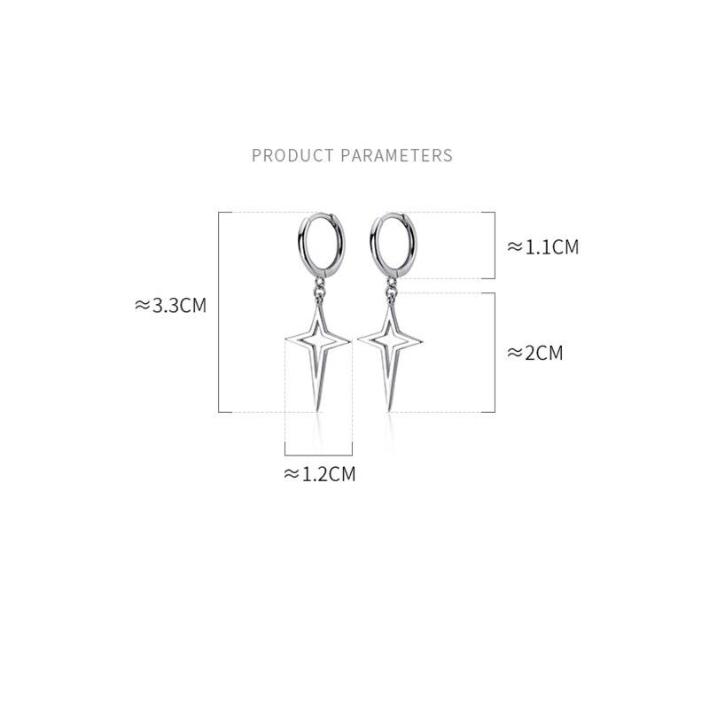 

Серьги-кольца с подвеской в виде полой звезды из стерлингового серебра 925 пробы для женщин, предотвращающие аллергию, геометрические серьги, ювелирные изделия, подарки S-E1087 серебряный