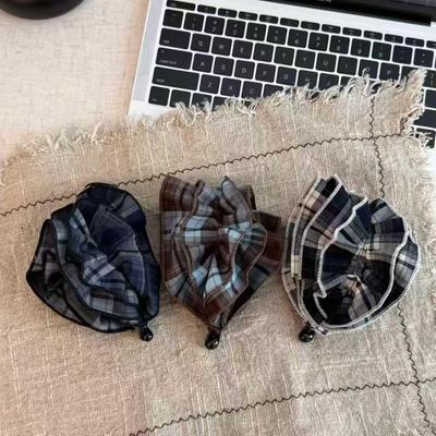 Plaid Flower Hair Clip: Elegant Women's Banana Clip for Chic Updos and Ponytails