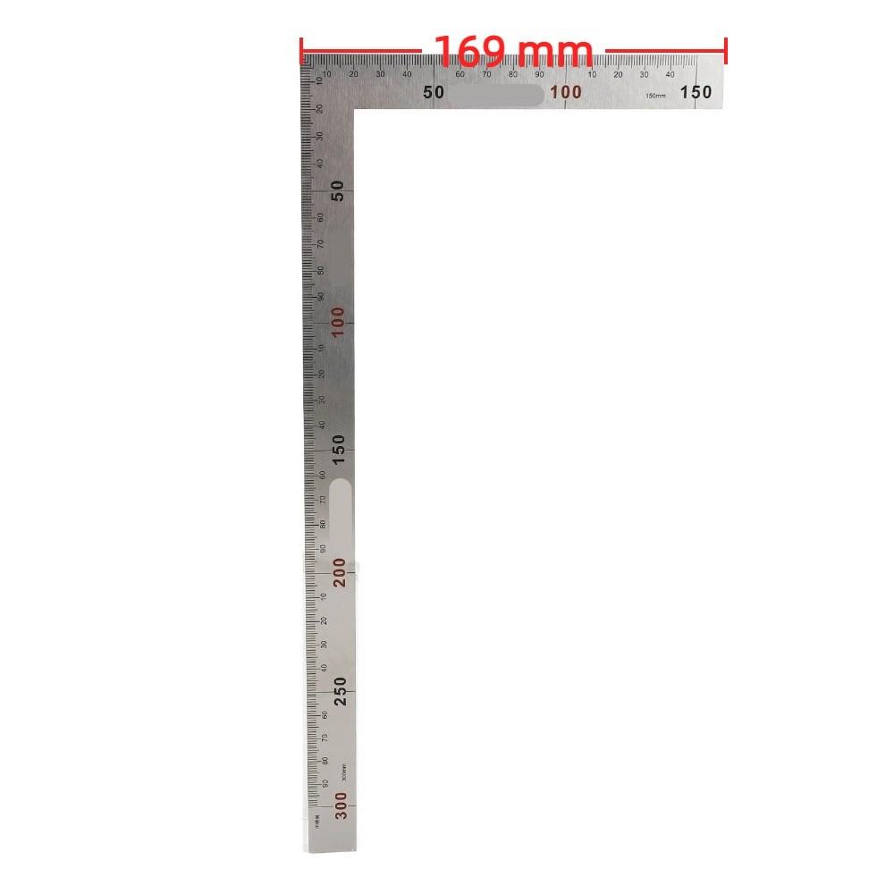 Edelstahl L-förmiges Winkelmaß 90 Grad 300 mm * 150 mm Zimmermannswinkel L-Form Doppelskala / Doppelwinkel Seite
