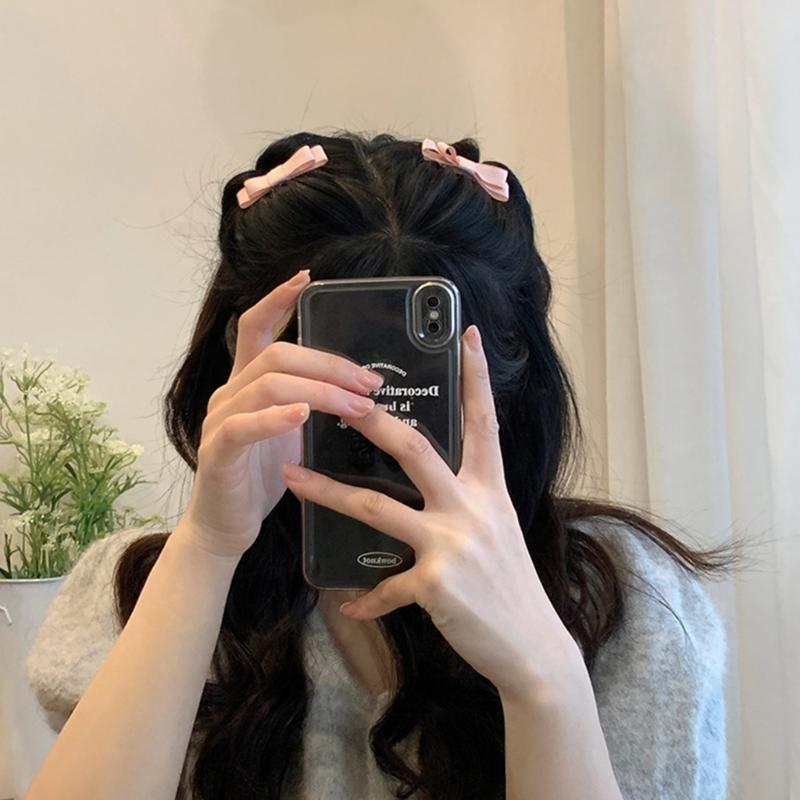 Ribbon Bowknot Hair Comb for Girl Hairpin Comb Hairclip Barrettes for Women Side Bangs Sweet Hair Styling Tool
