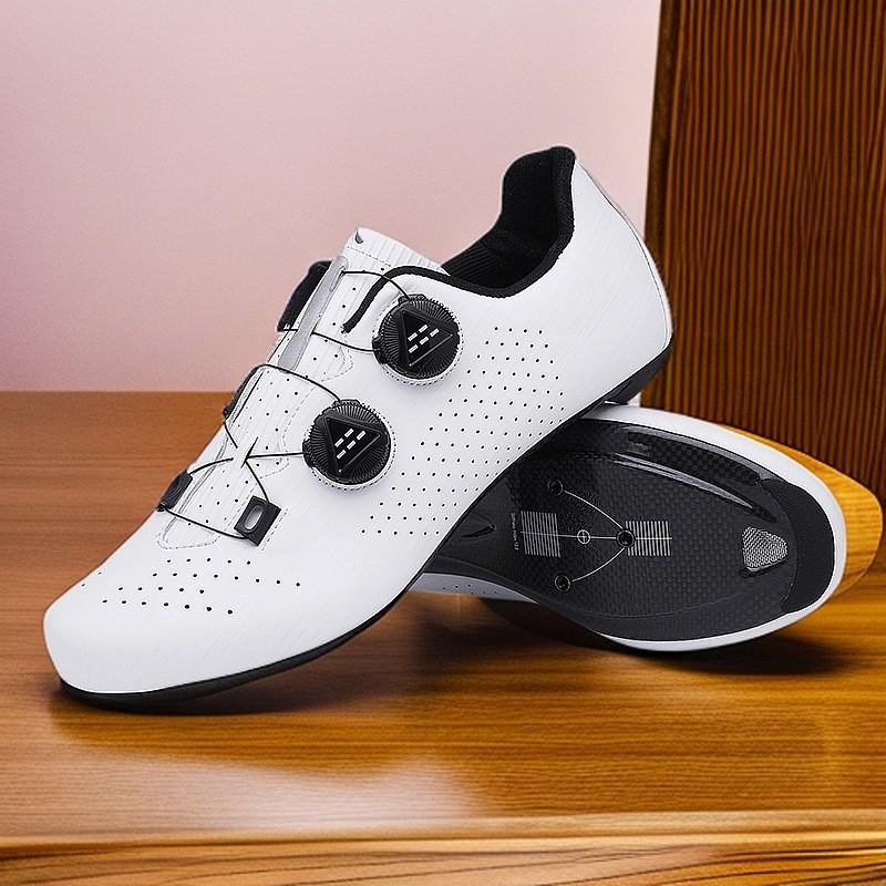 Mens Carbon Fiber Road Cycling Shoes With Stiff Sole SPD-Compatible Lightweight Performance Bike Bikes