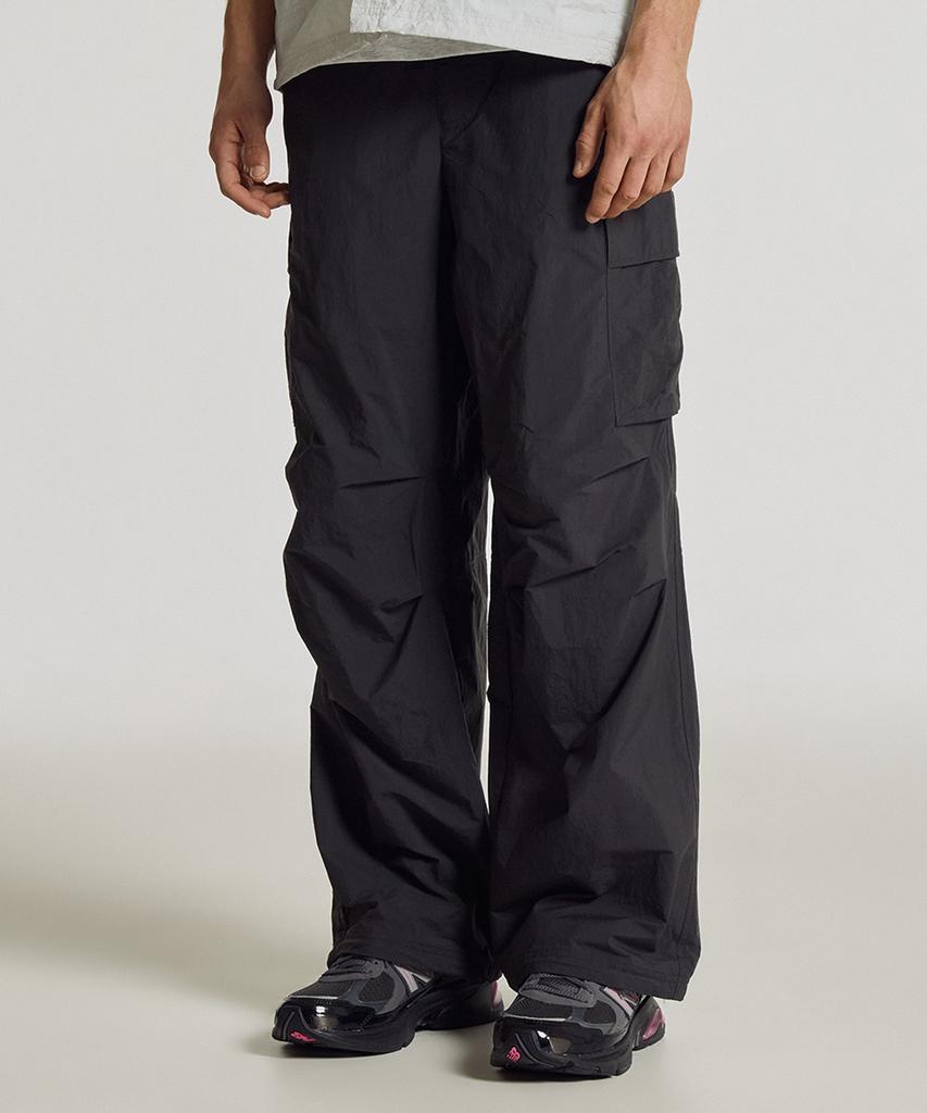 Nyuballanseu Nbntg31513 / Uni Frozen Cotton-Like Cargo Wide Pants (Charcoal)
