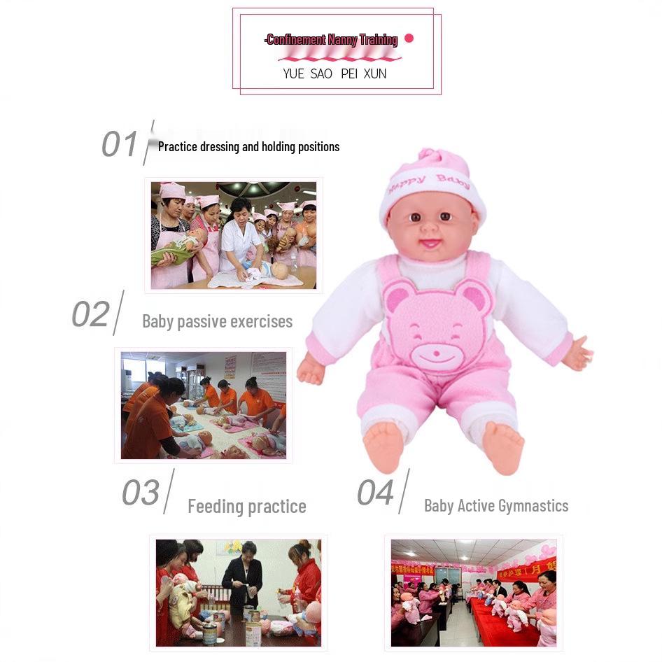 Infant Caregiver Training Simulation Doll: Vinyl Baby Model with Teaching Aids